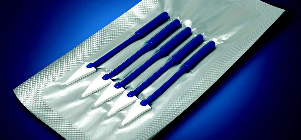 PVA and cellulose eye lances sterile sponges, 5 lances/sheets, 2 sheets/Tyvek, 20 Tyveks/box, (200 Spears/box)  