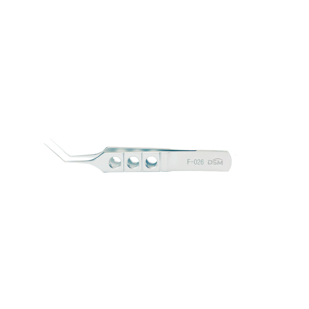 F-026 Pinza Capsulorhexis Ejes rectos, con plataformas de atar MICS 85 mm, incisión de 1.8 mm
