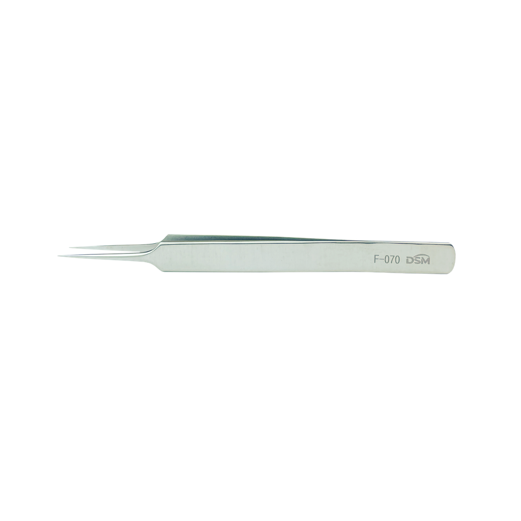 F-070 Jeweller Forceps 115mm, straight, 0.05mm x 0.01mm tip
