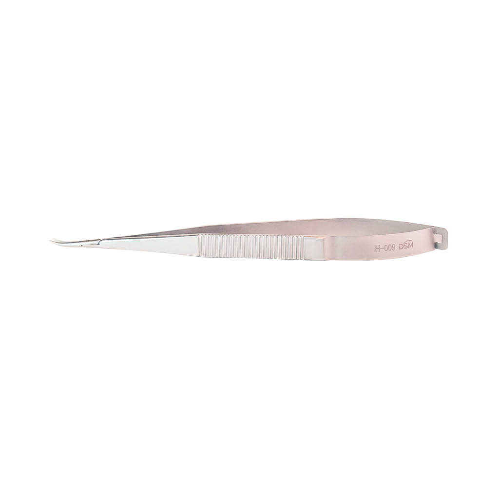 H-009 Porta Agujas Mango plano sin seguro, 140mm, 9mm, mandíb﻿ulas curvas