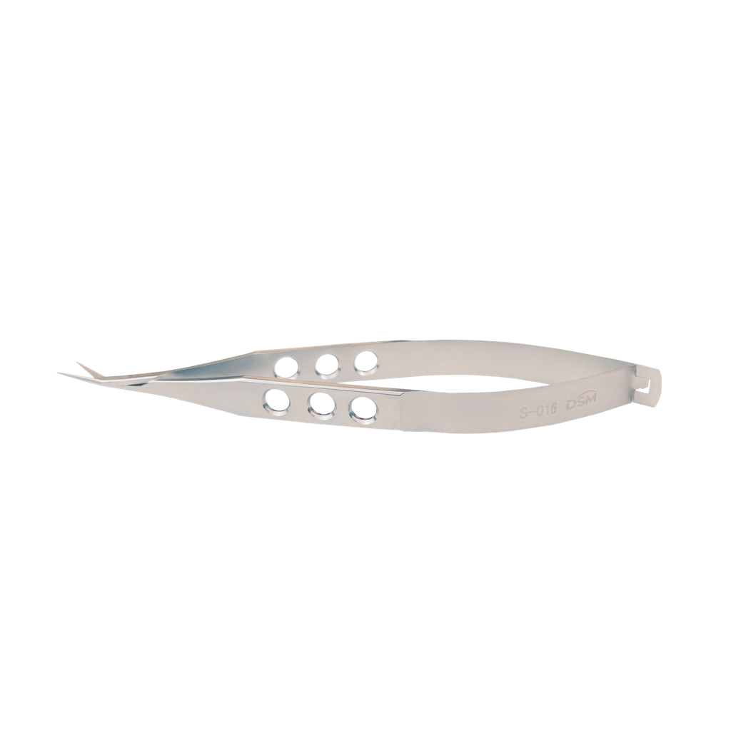 S-016 Tijera de Conjuntiva Angulada, 115mm, Longit﻿ud de las cuchillas 10mm 