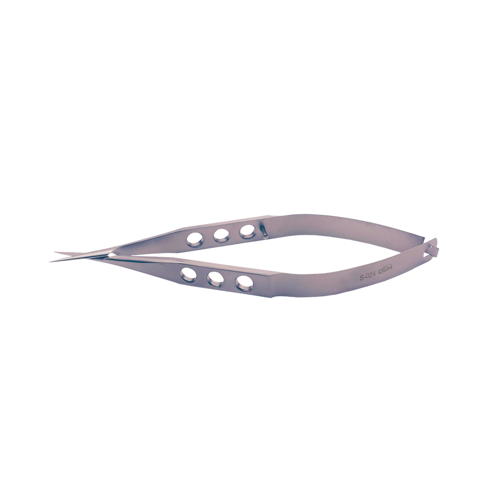 S-024 Tijera de Iris Recta, Punta afilada,112mm, Longitud de la hoja 9mm 