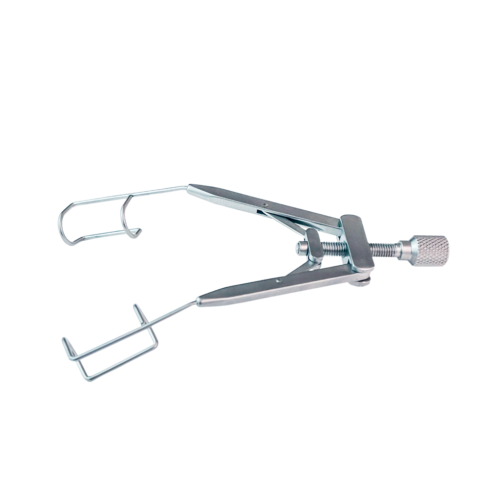 E-034 Blefarostato Ajustable Valvas de 15 mm, longitud total 80 mm