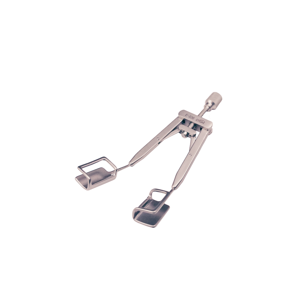 E-036 Blefarostato Ajustable Valvas de 13 mm, longitud total 76 mm