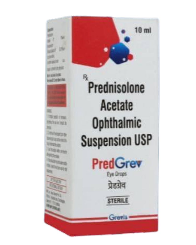 Prednisolone acetate eye drop 1% w/v 10ml USP (PREDGREV).