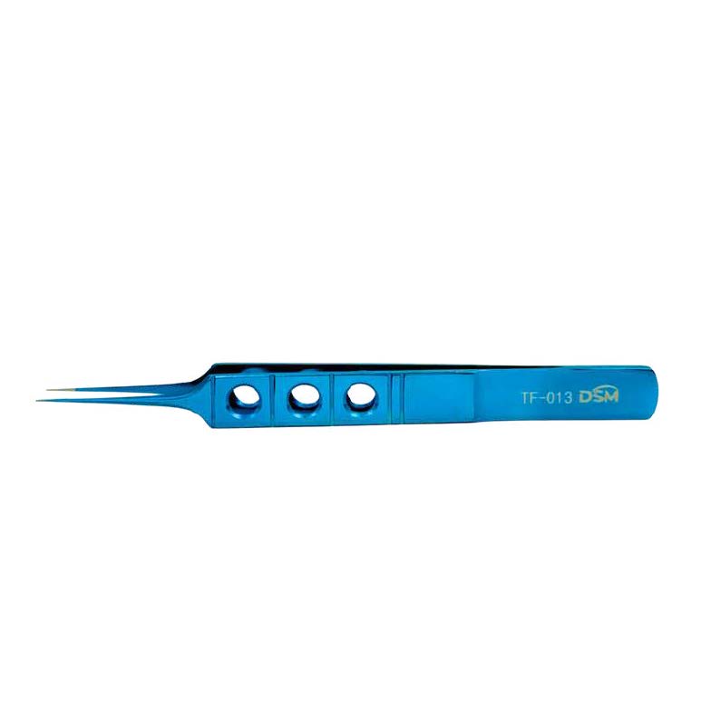 TF-013 Pinza dentada 105 mm, 0,12 mm, 1 × 2 dientes, con plataformas de atado, plana mango