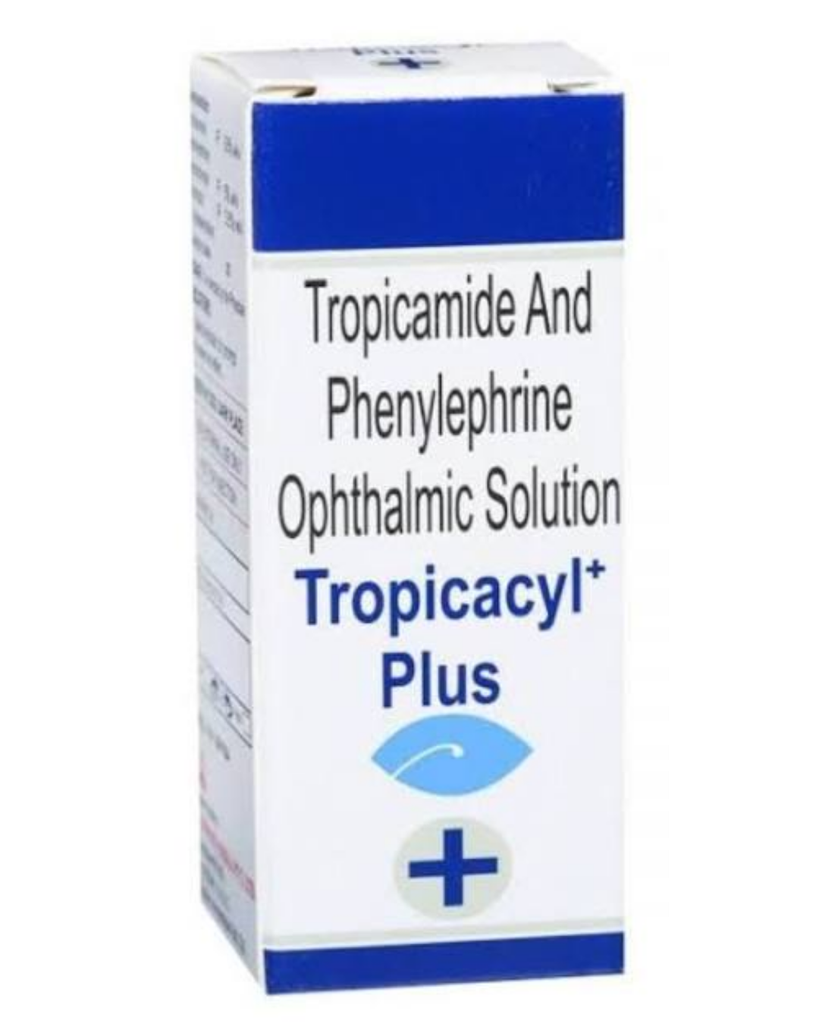 Tropicamida con Fenilefrina al 0,8%-5% w/v de 5ml, (Tropicacyl Plus). Greivis Pharma.
