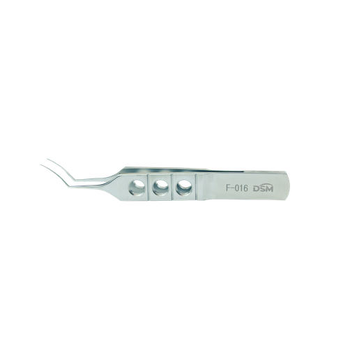 [F-016 ] F-016 Pinza Capsulorhexis Ejes curvados, con plataformas de atar MICS 85 mm, incisión de 1.8 mm