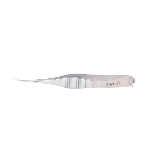 [S-029 ] S-029 Tijera de Vannas para Capsulotomía Curva, Punta afilada, 88mm, 12mm 