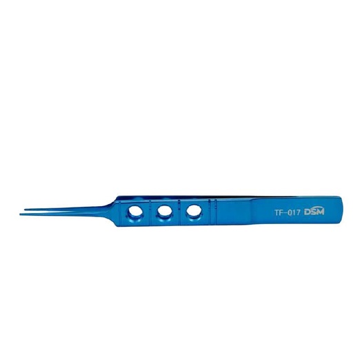 [TF-017 ] TF-017 Pinza dentada 105 mm, 0,30 mm, 1×2 dientes, con plataformas de atado, mango plano