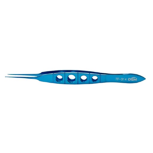 [TF-314 ] TF-314 Conjunctiva Forceps 112 mm, Straight, very delicate ring tip, flat handle