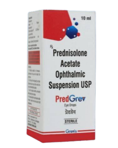 Prednisolone acetate eye drop 1% w/v 10ml USP (PREDGREV).