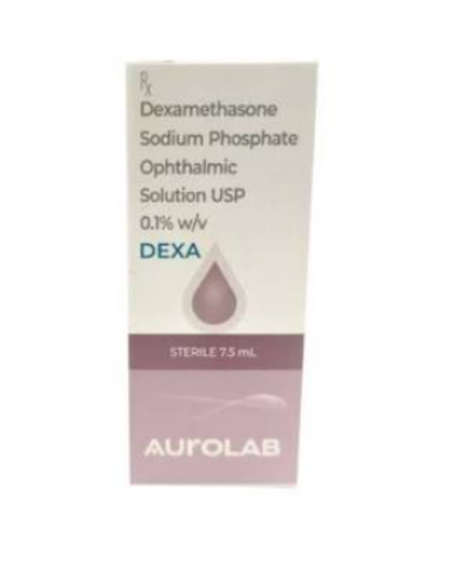 Dexametasona Solución oftálmica de fosfato sódico USP 0.1%  w/v 7.5 mL DEXA  AUROLAB