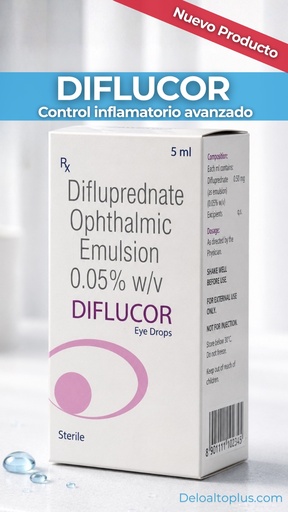 Difluprednate Ophthalmic 0.05% W/V Emulsion Eye Drops 5 ml DIFLUCOR